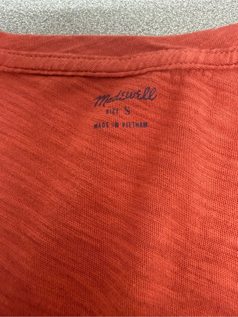 Madewell V-Neck Pocket Tank Top - Rust Red Women’s Small